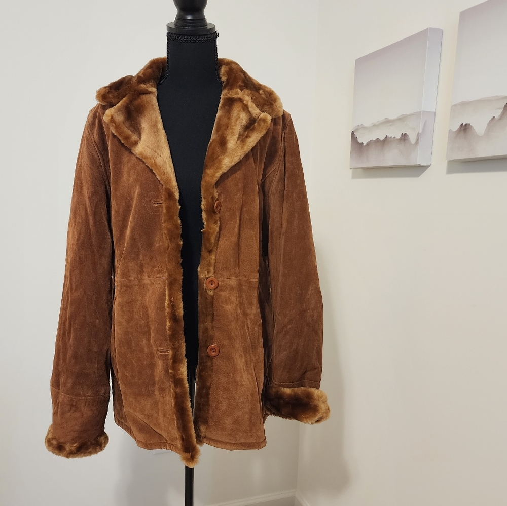 TERRY LEWIS Classic Luxuries Vintage Genuine Suede Coat Womens M